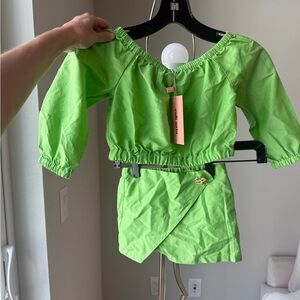 NWT Cult Gaia Vibrant Green Rylen Top and Mirela Skirt, size 4 years